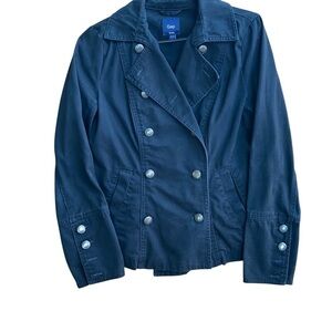 GAP Blue Pea Coat Classic Design Structured Shoulders Small